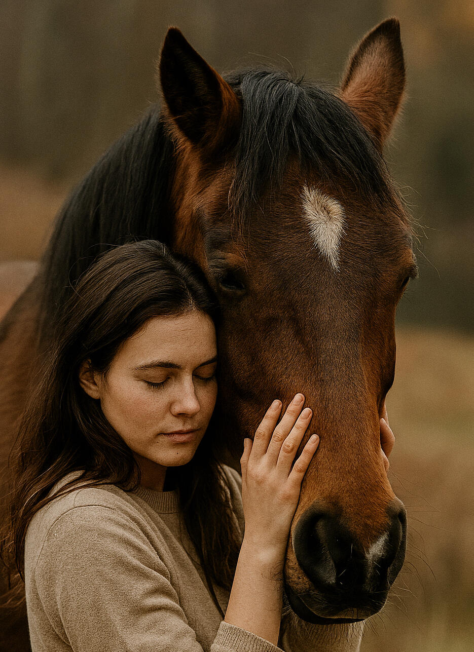 Meditation im Obstgarten mit den Perden